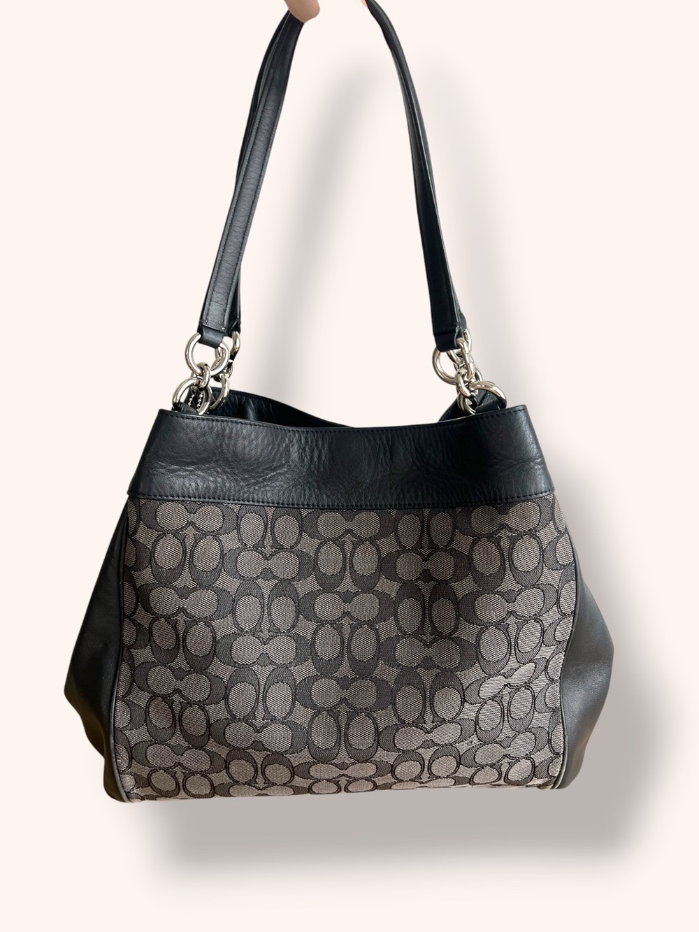 Coach Lexy Shoulder Bag Monogram Signature F57612 BLACK, Shoulder Tote - Picture 3 of 9